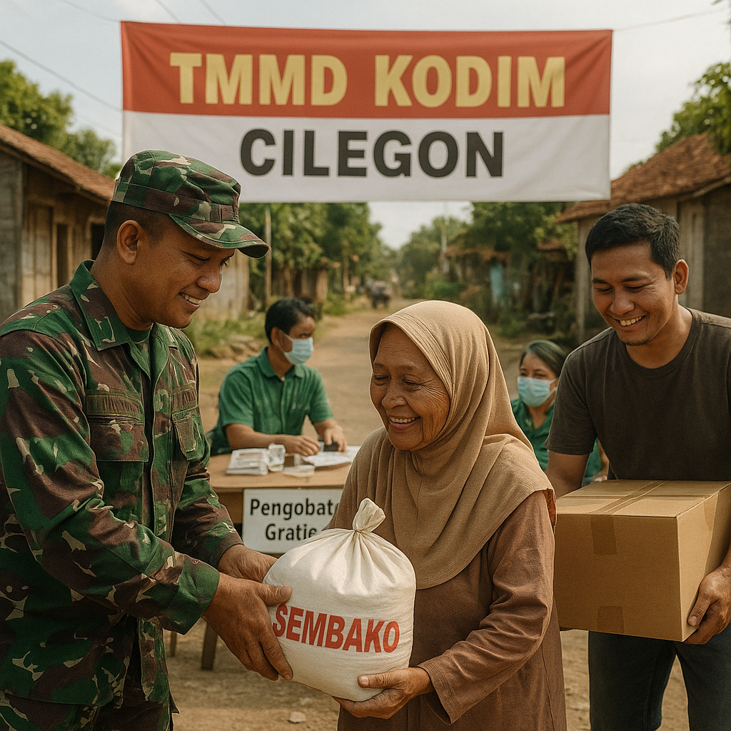 TMMD di Cilegon: Gotong Royong dan Sembako untuk Meringankan Duka Warga