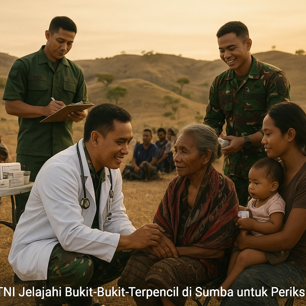 Dokter TNI Jelajahi Bukit-Bukit Terpencil di Sumba untuk Periksa Gratis