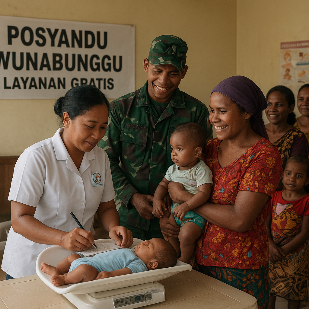 TNI dan Nakes Bersatu Layani Warga Lanny Jaya, Posyandu Gratis Diserbu Mama-Mama Papua