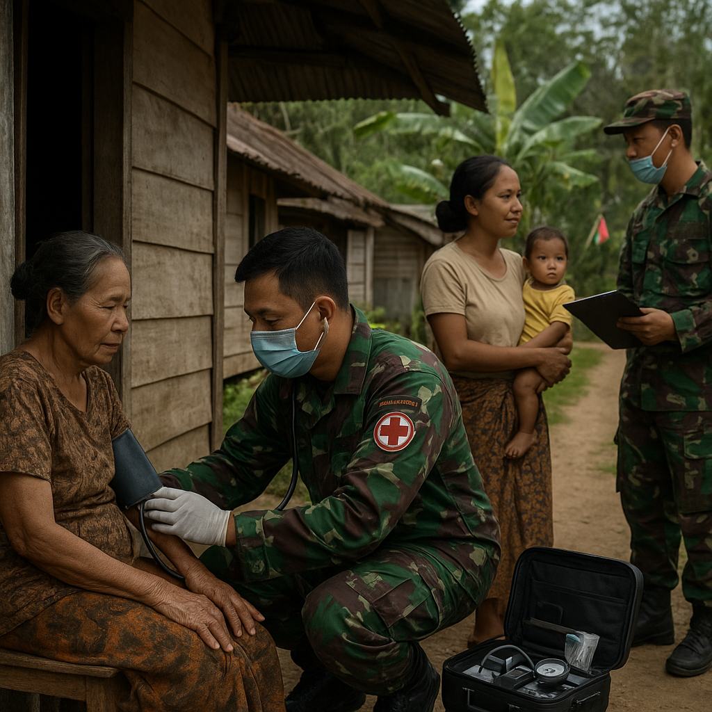 Jangkau Pelosok Perbatasan, Yonarmed 12 Kostrad Pastikan Kesehatan Warga Tetap Terjaga