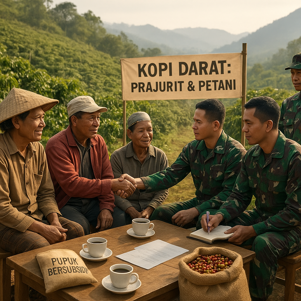 Kopi Darat Prajurit dan Petani, Bahas Harga Jual dan Pupuk Bersubsidi