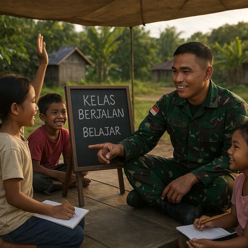 Kelas Berjalan" Prajurit TNI, Bantu Anak-anak Pedalaman Aceh Tetap Bisa Belajar