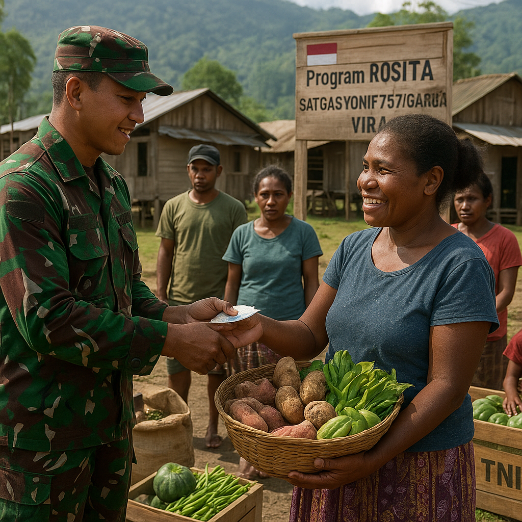 TNI Borong Hasil Tani Intan Jaya, Dongkrak Ekonomi Warga Papua Lewat ROSITA