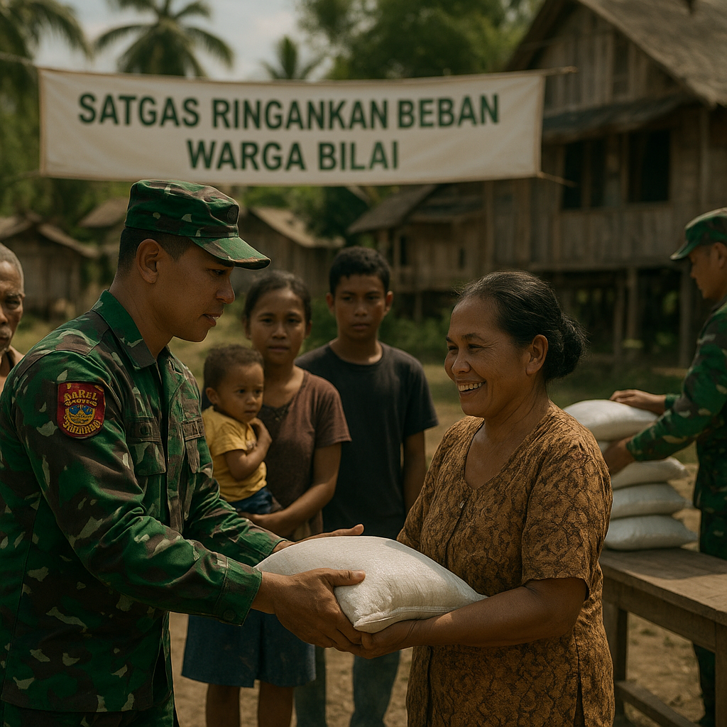 Satgas Ringankan Beban Warga Bilai dengan Bantuan Beras