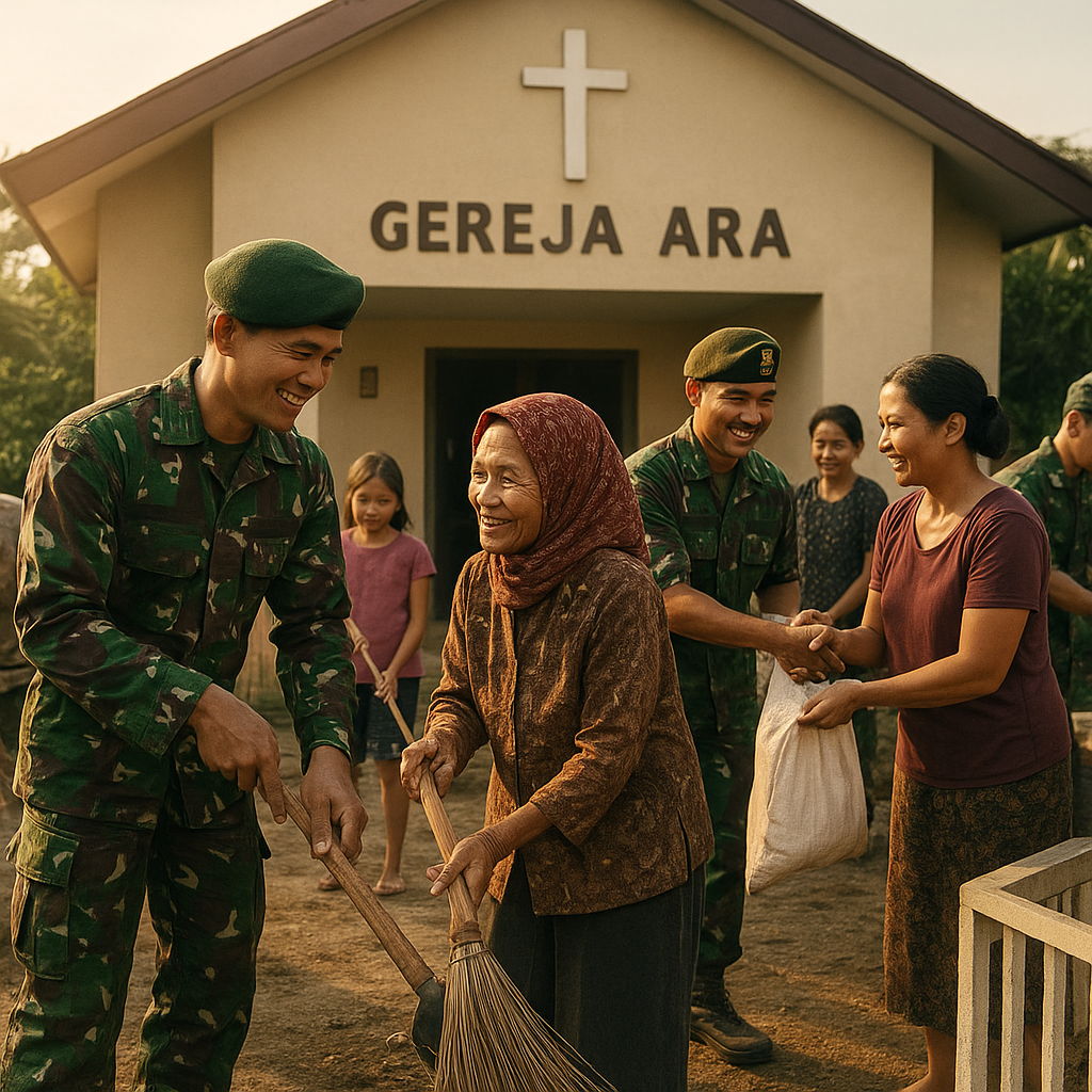 Bhakti TNI di Gereja Ara, Wujud Nyata Sinergi dengan Umat
