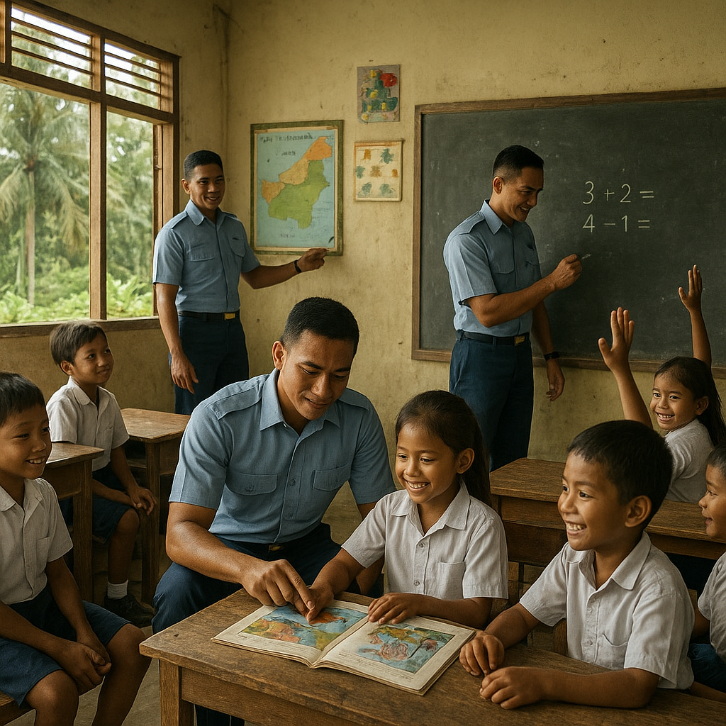 Kisah Prajurit TNI AU Mengajar Anak-Anak di Sekolah Perbatasan Kalimantan