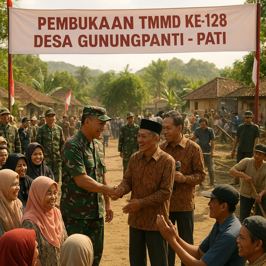 Warga Padati Pembukaan TMMD ke-128 di Gunungpanti Pati, Bukti Dukungan Penuh untuk Pembangunan Desa