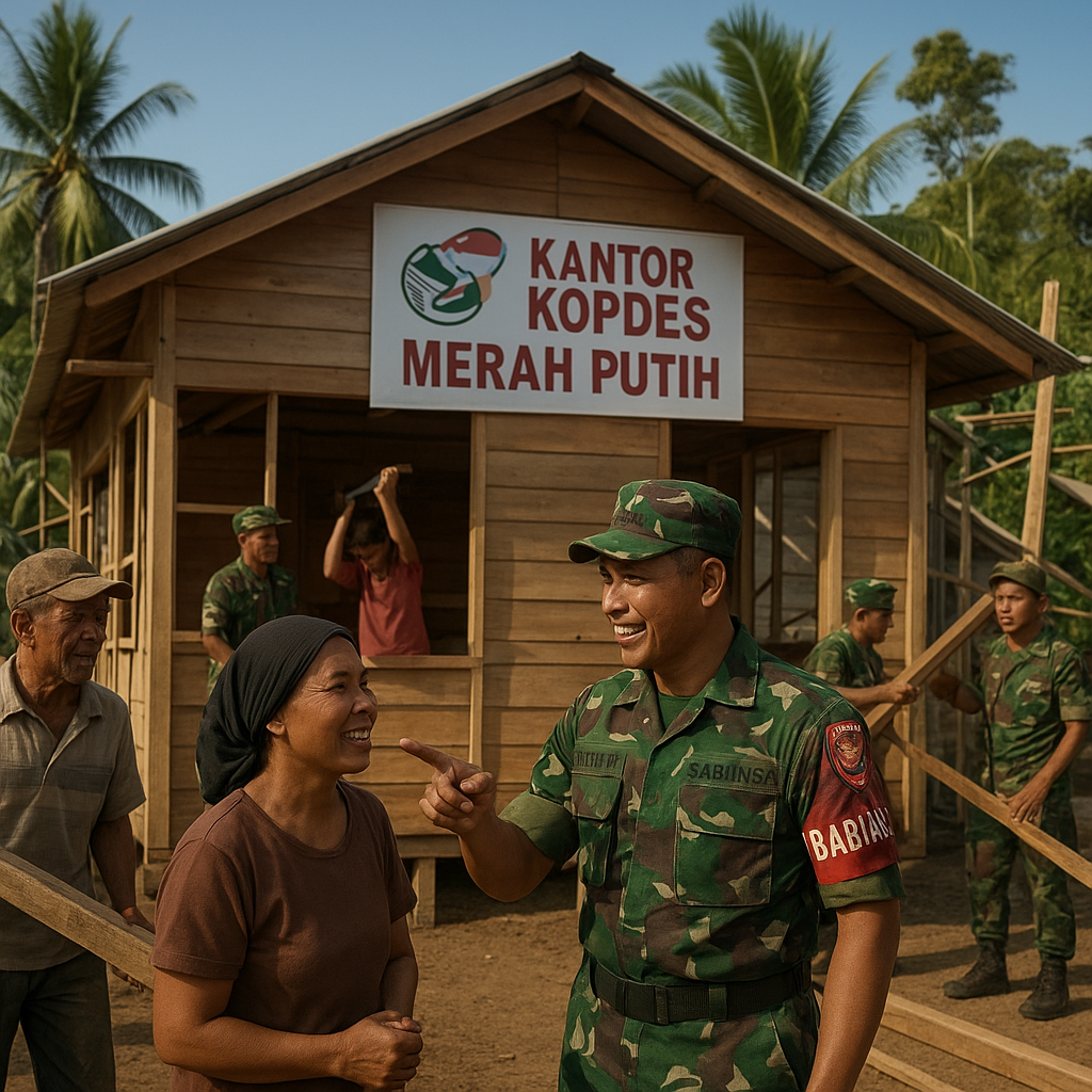 TNI Bantu Penyelesaian Kantor Kopdes Merah Putih di Talaud