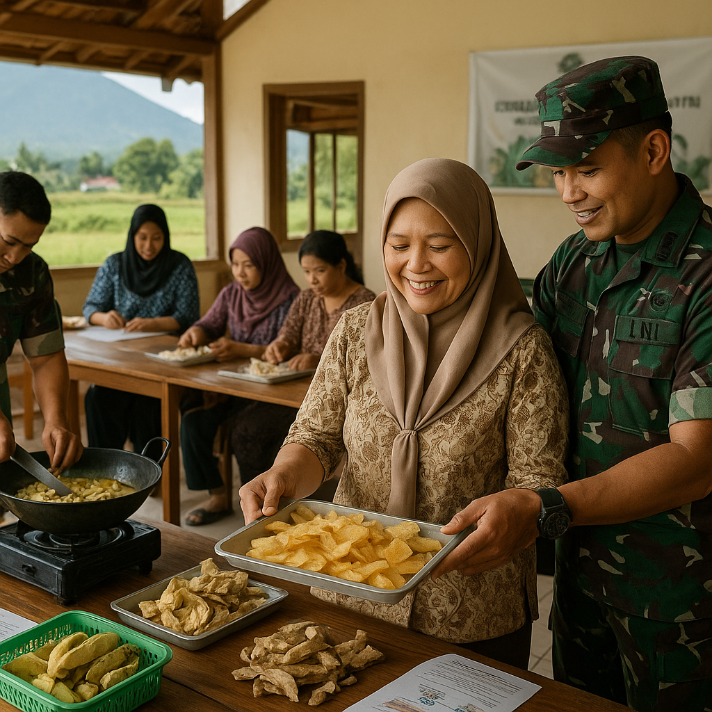 Pelatihan Ketrampilan untuk Ibu-Ibu: TNI Bantu Warga Desa Manfaatkan Hasil Kebun