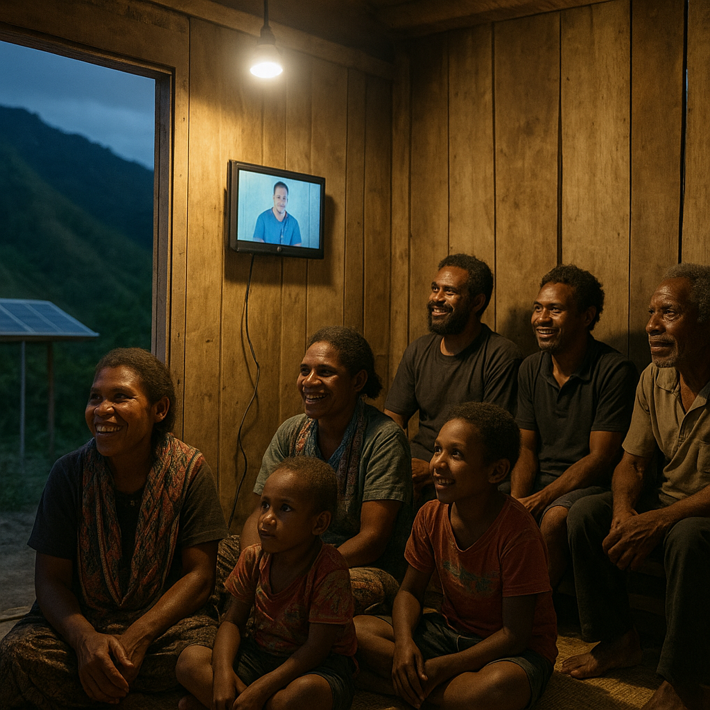 Kilas Pelosok: Listrik Masuk Desa, Warga di Pegunungan Bintang Papua Kini Bisa Nonton TV Bersama