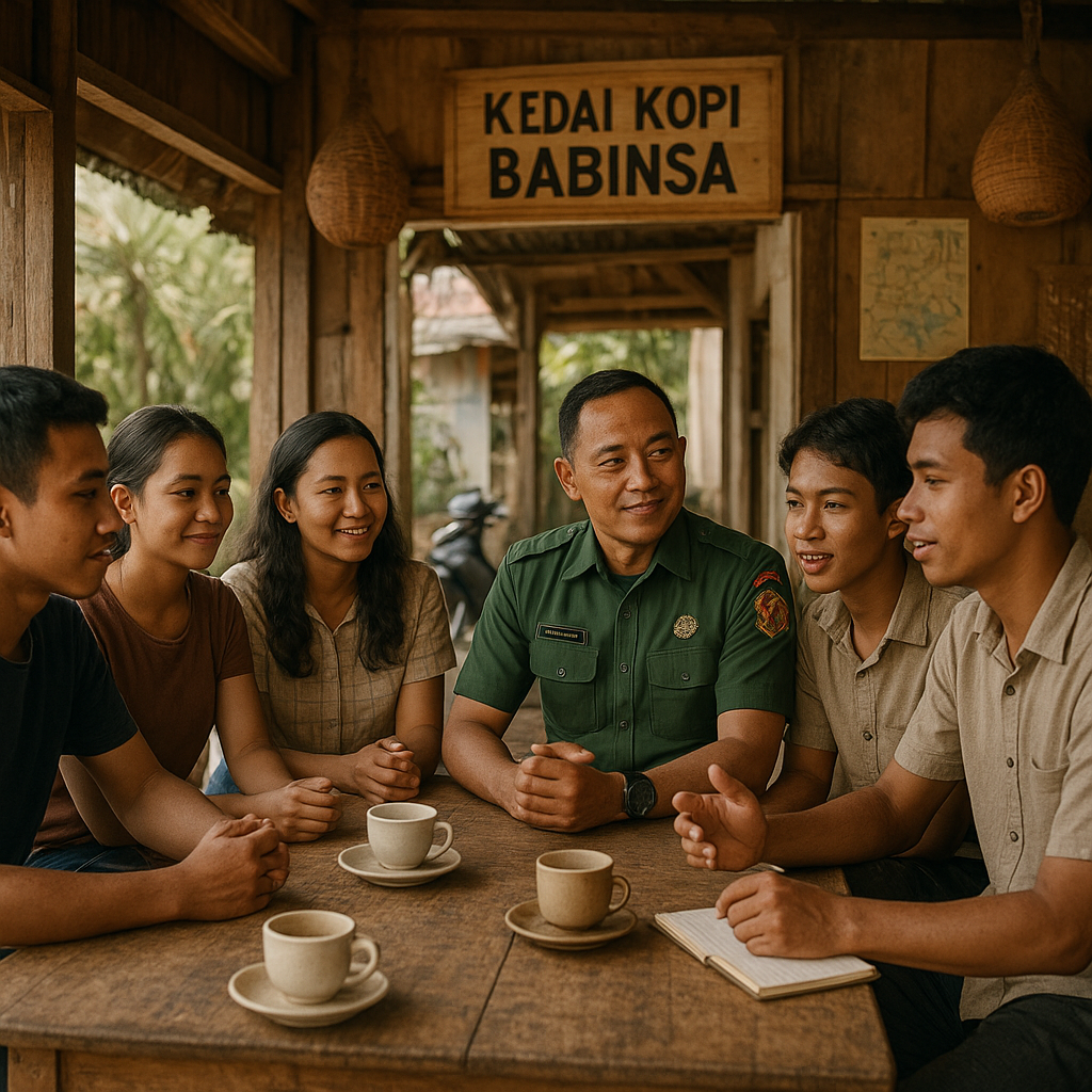 Kedai Kopi Babinsa: Tempat Curhat dan Cari Solusi bagi Pemuda Desa di Lombok