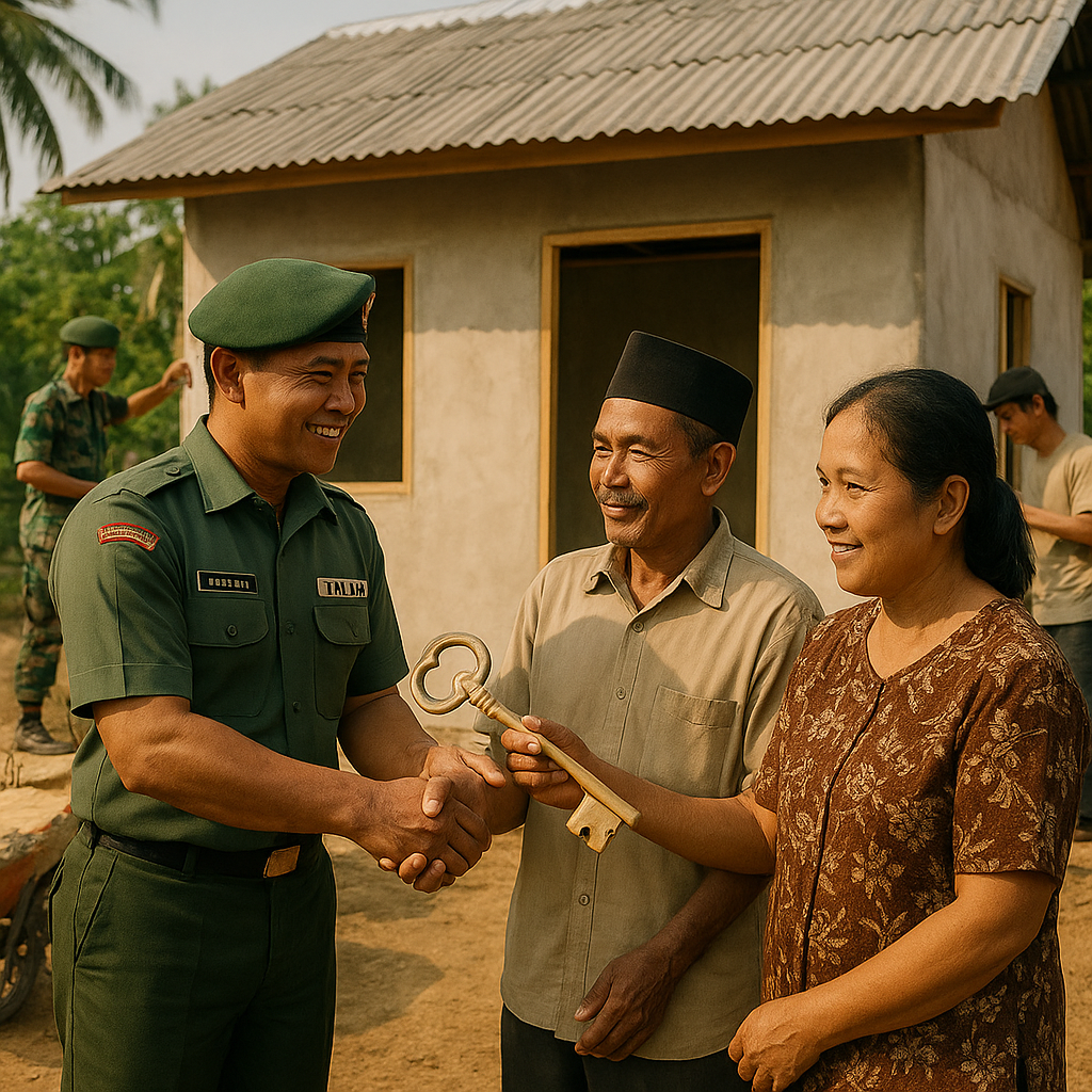 TNI AD Bantu Bangun Rumah Layak Huni untuk Keluarga Prasejahtera di Pelosok