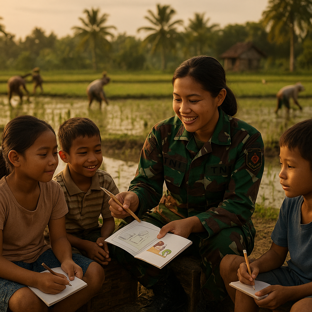 Di Balik Layar: Prajurit TNI Jadi Guru Sukarela untuk Anak-Anak Petani di Musim Tanam