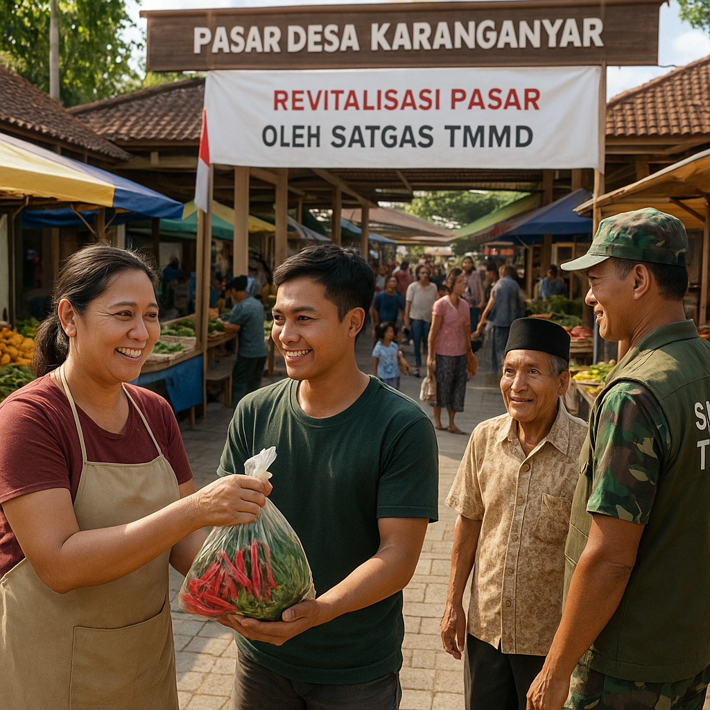 Revitalisasi Pasar Desa oleh Satgas TMMD: Dari Sepi Pengunjung Jadi Ramai Pembeli