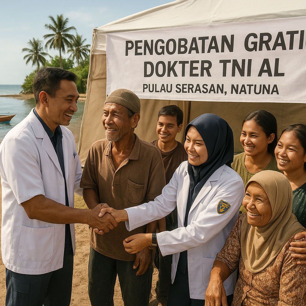Dokter Prajurit TNI AL Gelar Pengobatan Gratis di Pulau Terluar Natuna