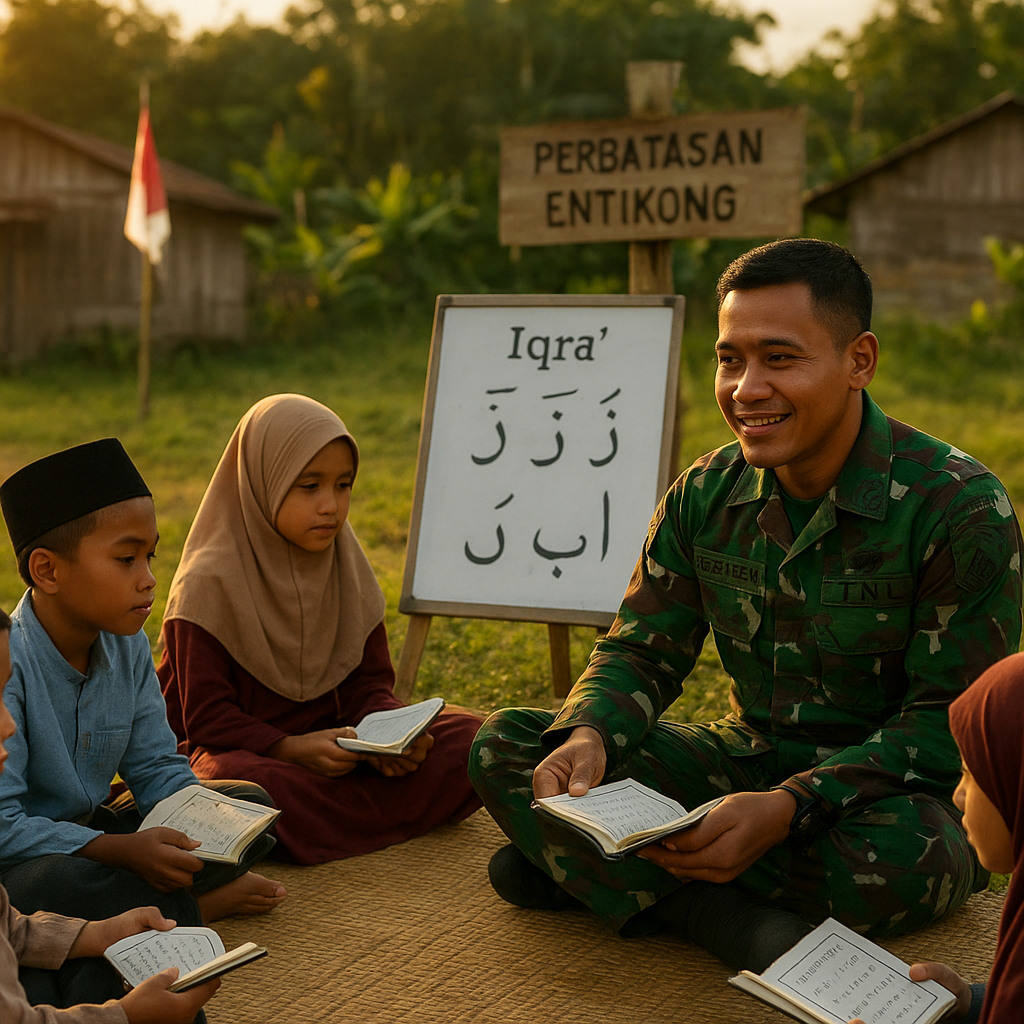 Kisah Sertu Budi dan Kelas Mengaji untuk Anak-Anak di Perbatasan Entikong