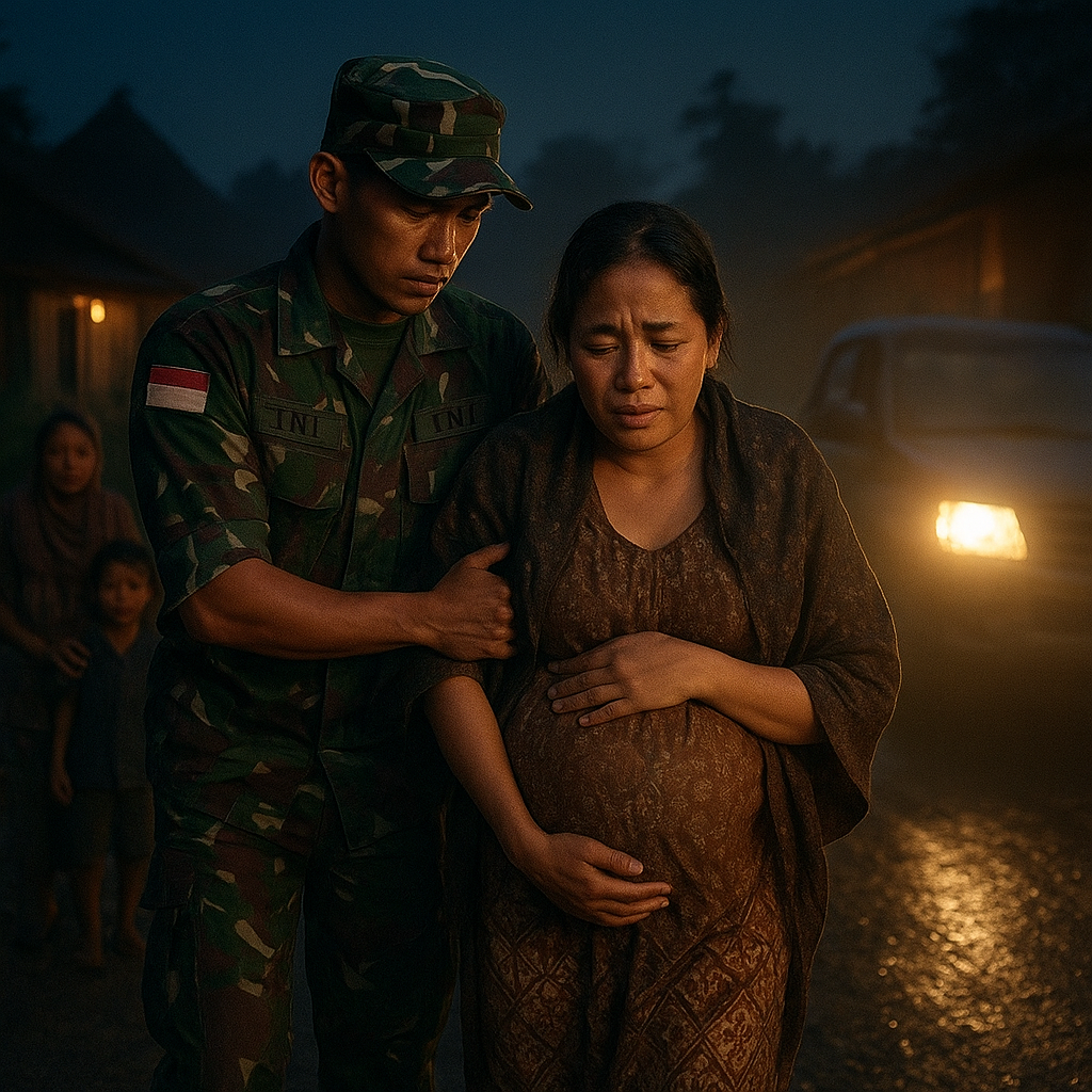 Cerita Kehangatan: Prajurit TNI Antar Ibu Hamil dari Desa ke Rumah Sakit di Malam Hari