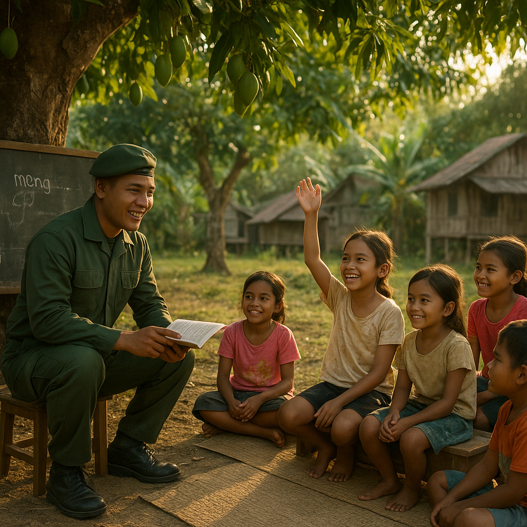 Kelas Lapangan di Bawah Pohon Mangga: Prajurit TNI Mengajar Anak-anak Pelosok Halmahera
