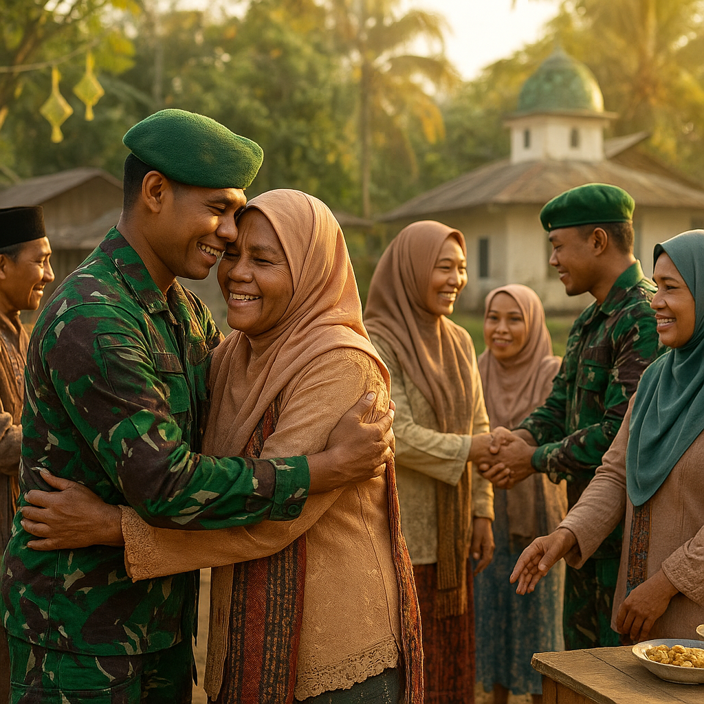 Idulfitri di Tanah Merah: TNI dan Warga Bersatu dalam Damai