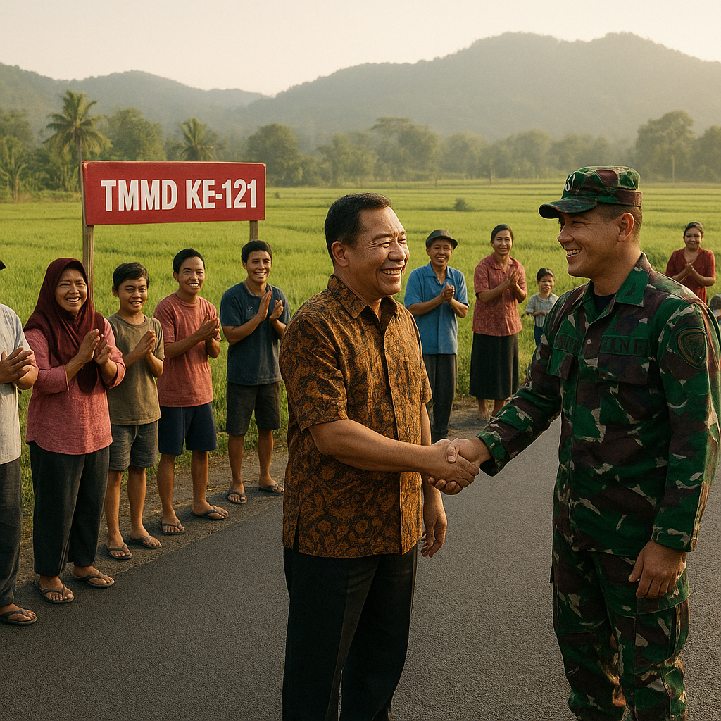 Warga Desa Tapalang Raya Apresiasi Program TMMD ke-121 yang Membangun Jalan Usaha