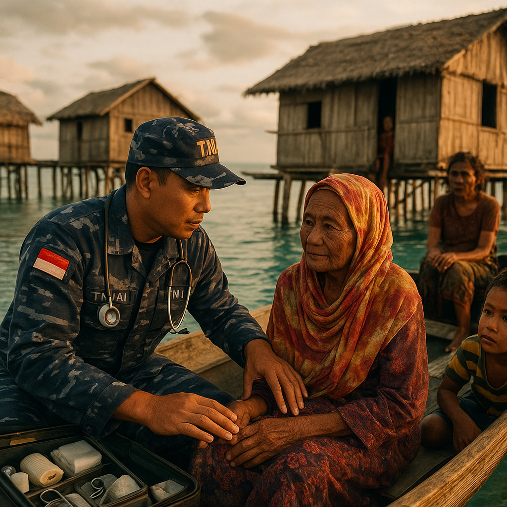 Cerita Kehangatan: Dokter Prajurit TNI AL Rawat Warga Suku Bajo di Atas Perahu