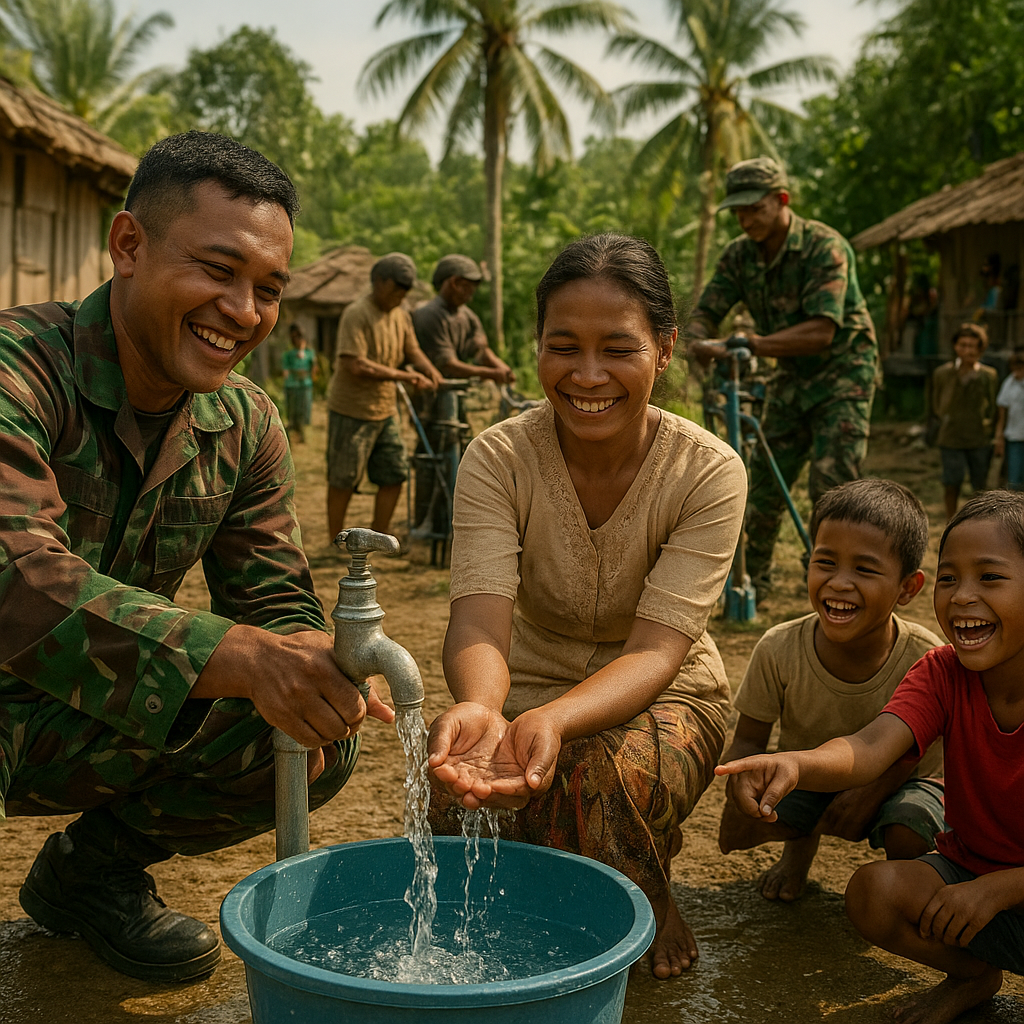 Atasi Krisis Air Bersih, TNI Bangun Sumur Bor untuk Warga Kampung Waharia