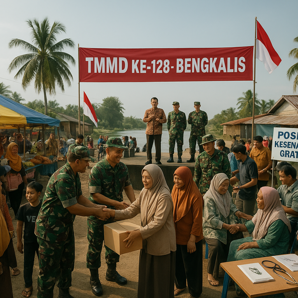 TMMD ke-128 Resmi Dimulai di Bengkalis, Meriah dengan Dukungan Penuh Warga