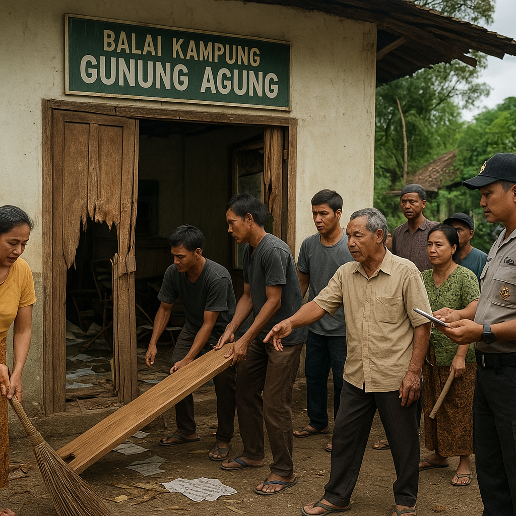 Balai Kampung yang Baru Dibuka Kembali Ditemukan Dibobol Maling di Terusan Nunyai