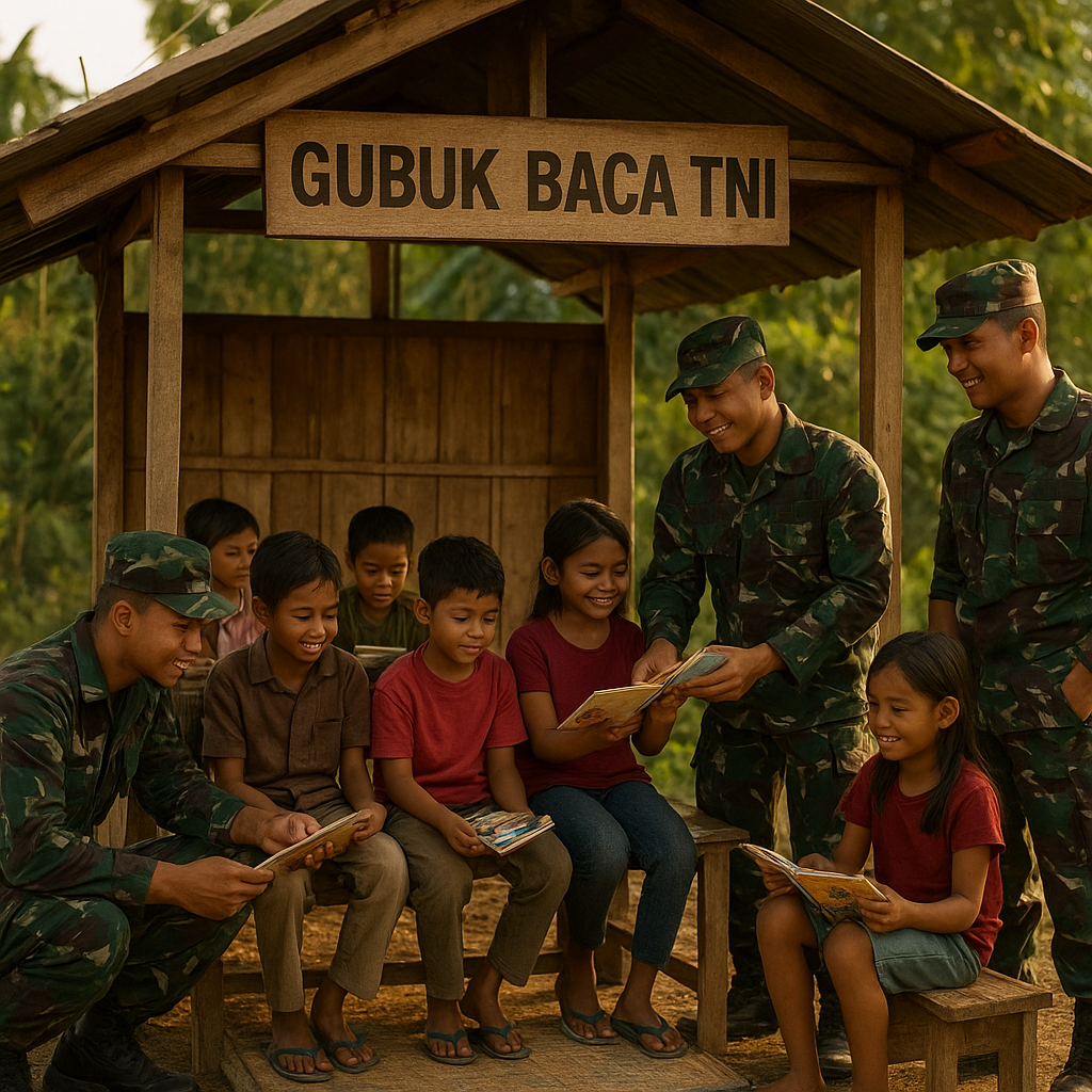 Gubuk Baca TNI di Perbatasan RI-Malaysia Jadi Tempat Favorit Anak-Anak Belajar