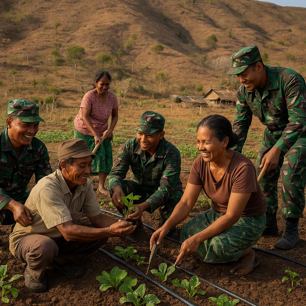 Dari Lahan Tandus Menjadi Kebun Sayur: Program TNI Manunggal Membangun Desa di Flores
