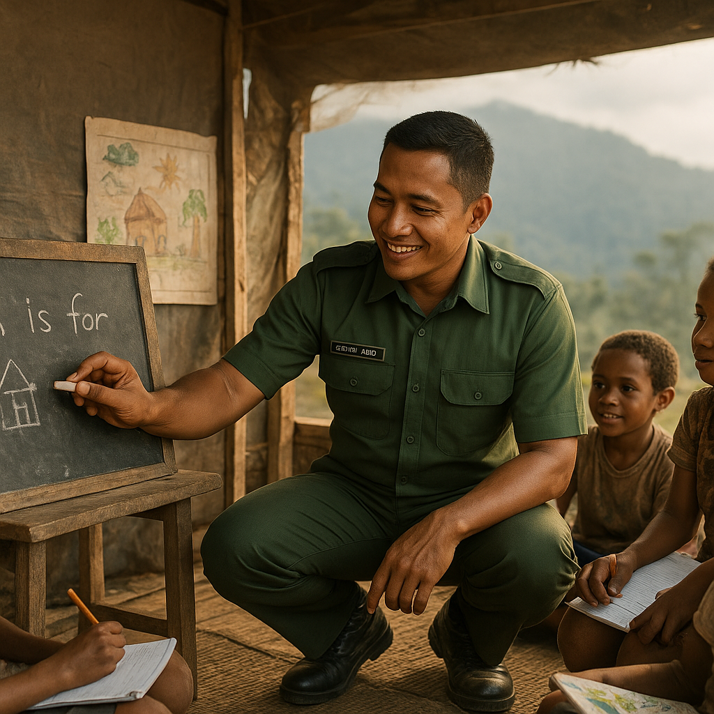 Cerita Prajurit TNI yang Jadi Guru Dadakan di Sekolah Darurat Papua Pegunungan