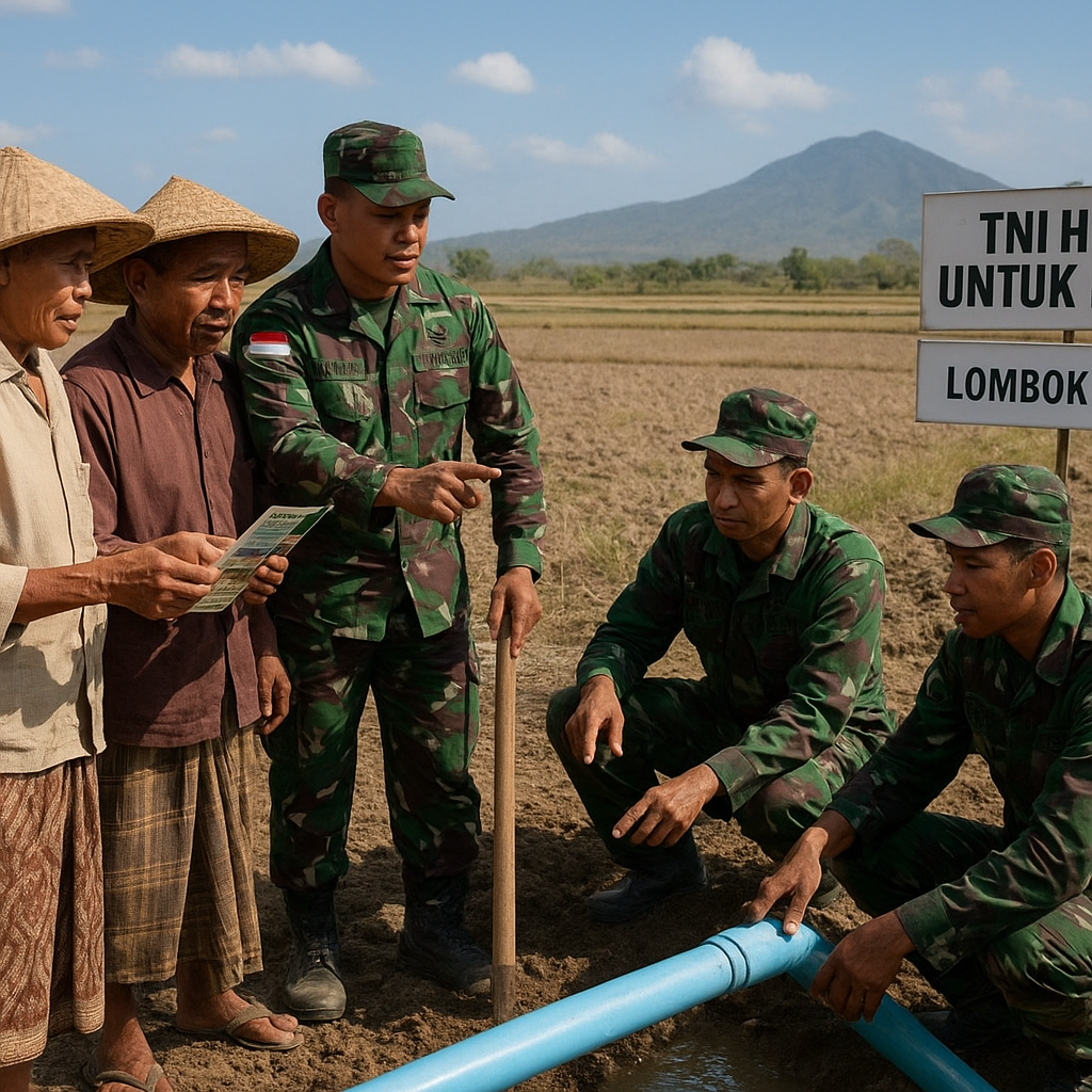 Program 'TNI Hadir untuk Desa' Bantu Petani di Lombok Timur Atasi Gagal Panen