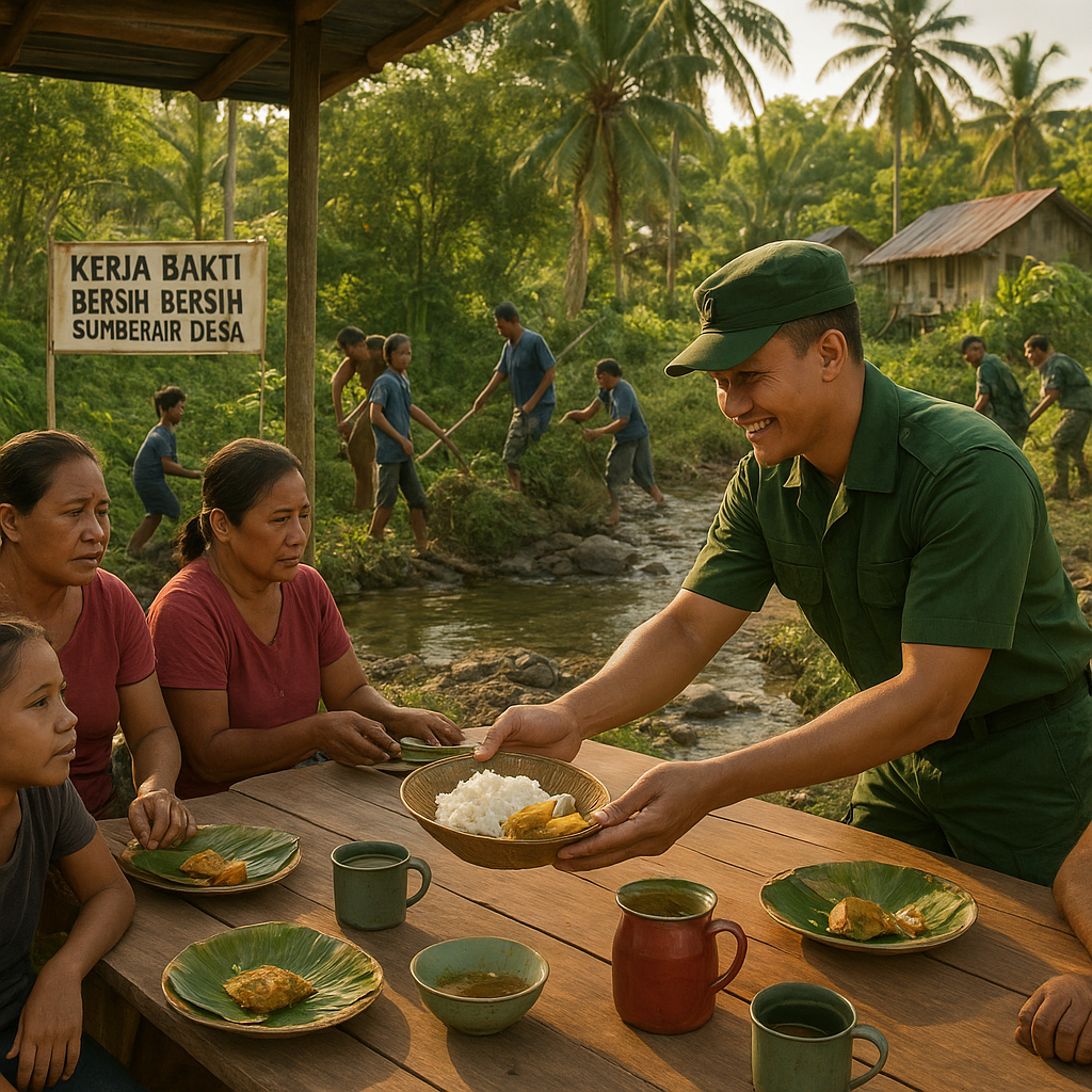Kegiatan Bersih-Bersih Sumber Air Desa di Maluku, Diawali dengan Sarapan Pagi Bersama Warga