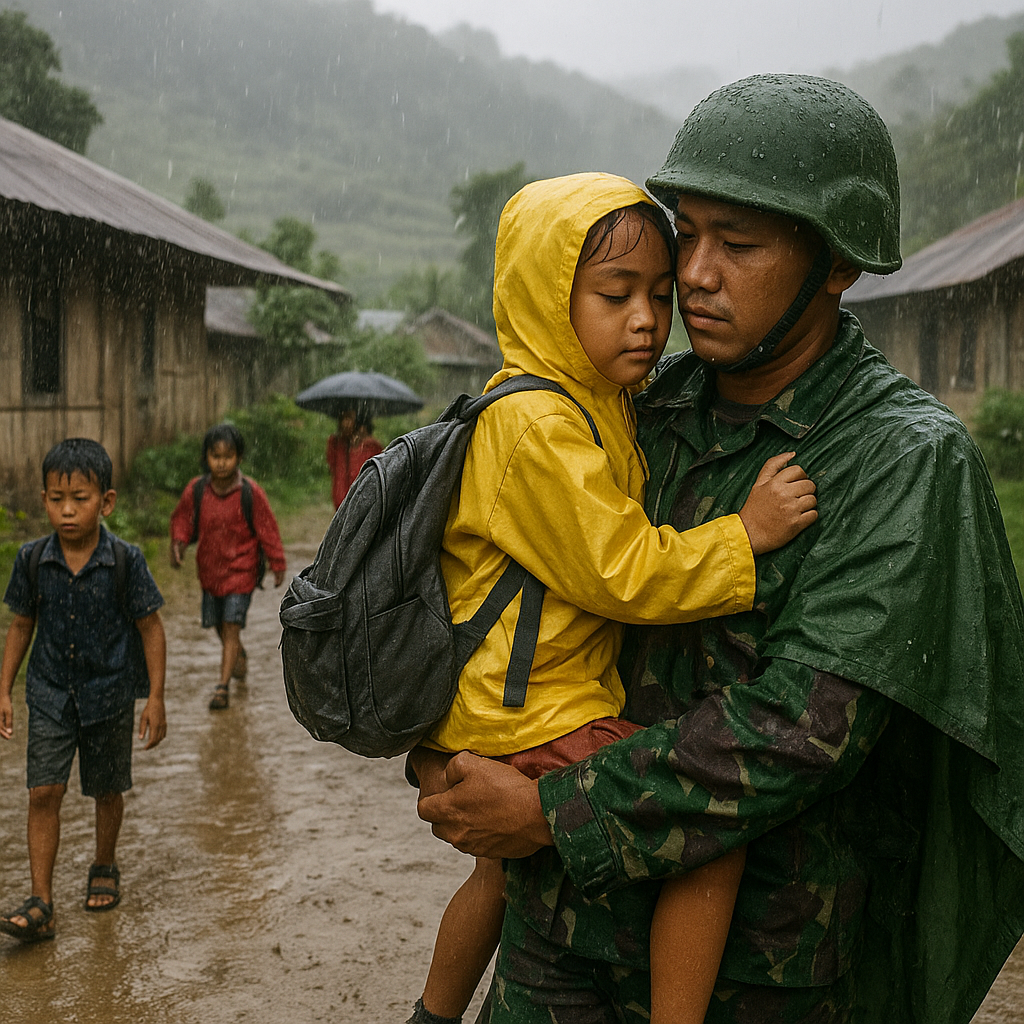 Satu Hari Menjadi 'Ayah' Angkat: Prajurit TNI Antar Anak Pelosok Flores Sekolah di Tengah Hujan