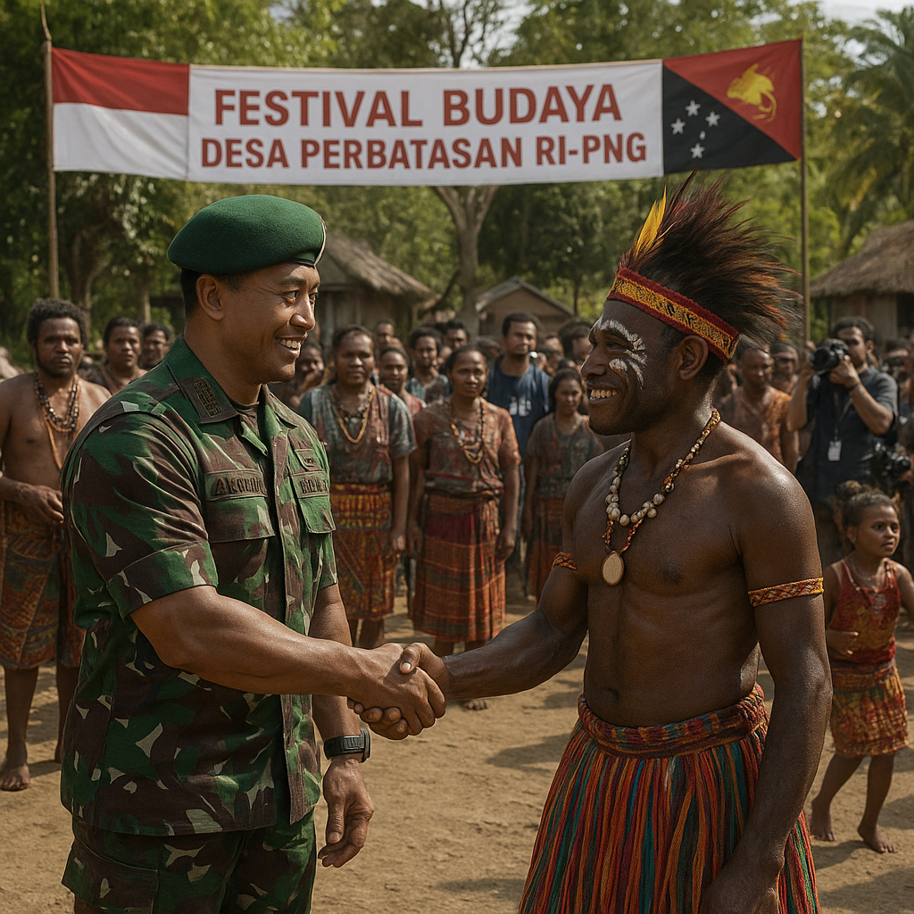 Festival Budaya Desa Perbatasan RI-PNG, TNI Jadi Tuan Rumah Pererat Persaudaraan