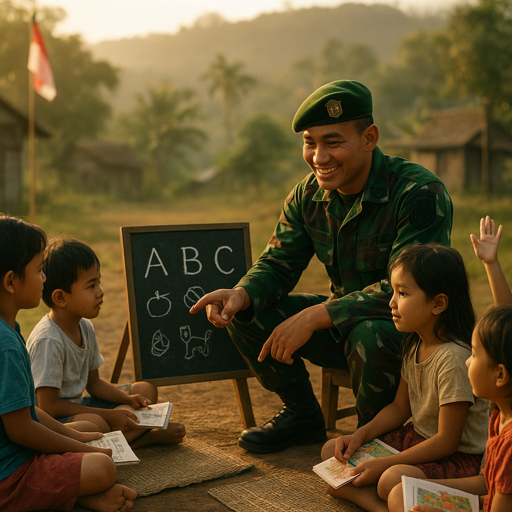 Program "TNI Mengajar" di Perbatasan: Dari Mengenal Huruf hingga Cinta Tanah Air