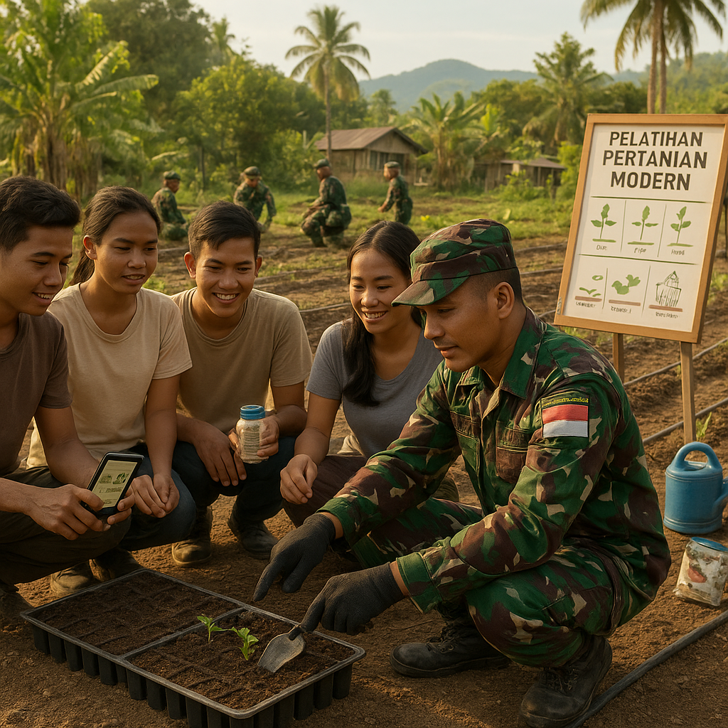 Satgas Yonif Raider 300 Beri Pelatihan Pertanian Modern kepada Pemuda Desa di Halmahera