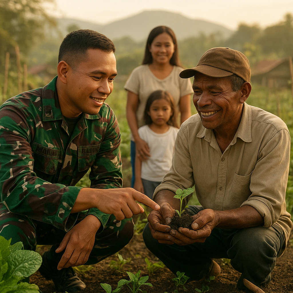 Babinsa Sentani Turun ke Lahan Perkuat Ketahanan Pangan Lewat Pendampingan Petani Sayur