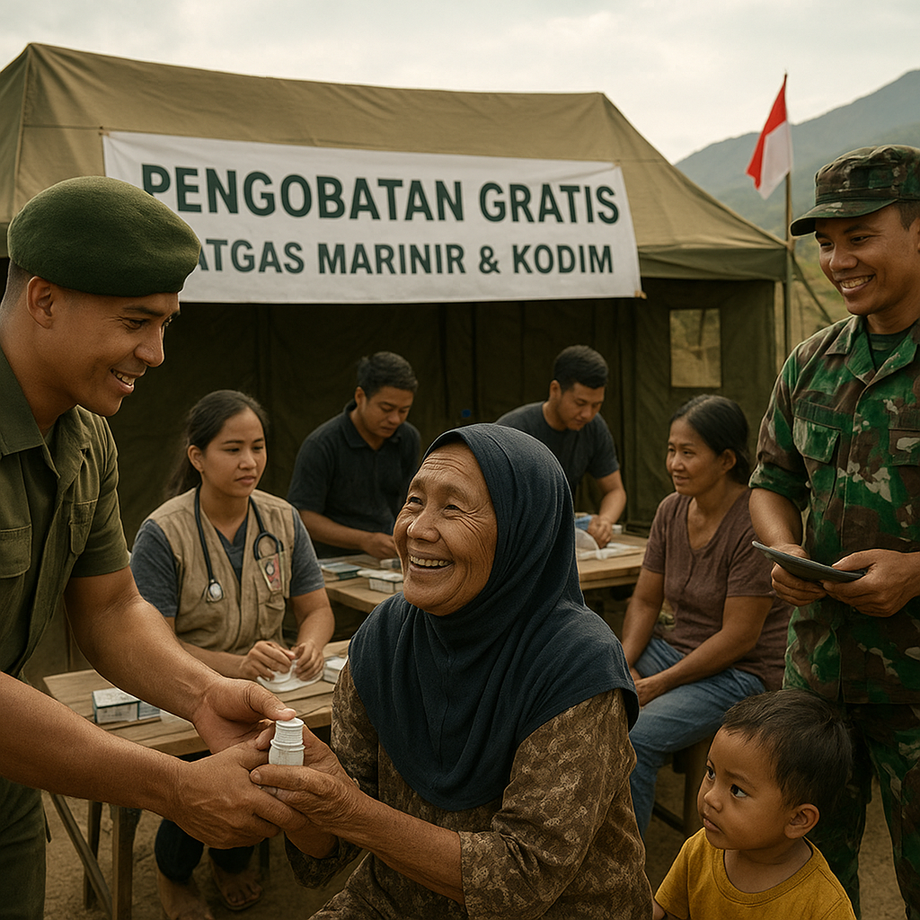 Sinergi Satgas Marinir dan Kodim Menjaga Kesehatan dan Harapan Warga Tigi