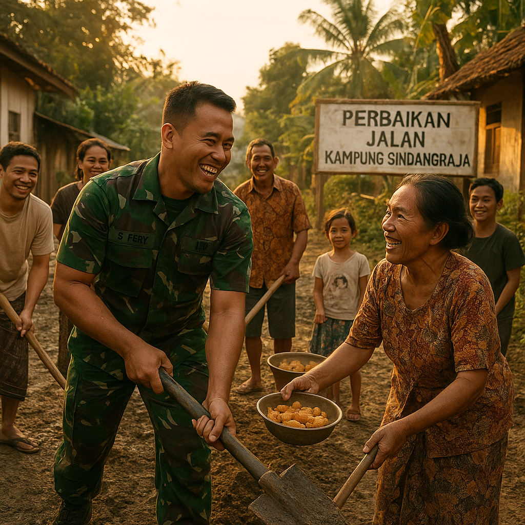 Senyum dan Cerita di Balik Perbaikan Jalan Kampung Sindangraja