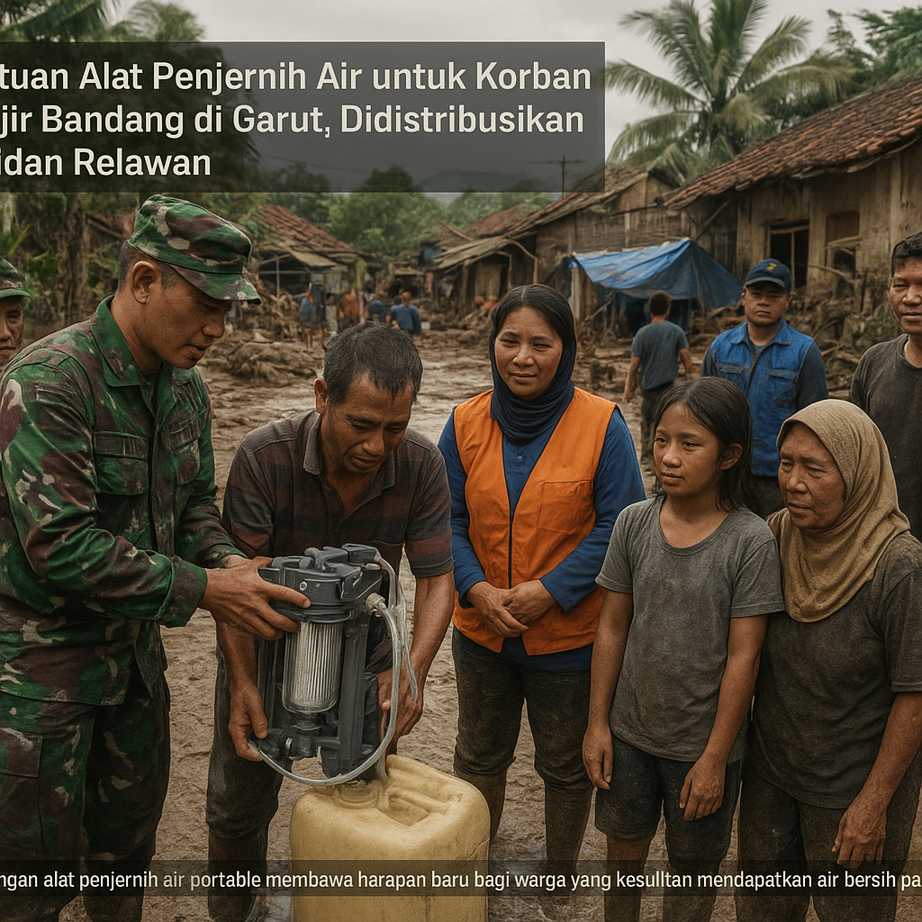 Bantuan Alat Penjernih Air untuk Korban Banjir Bandang di Garut, Didistribusikan TNI dan Relawan