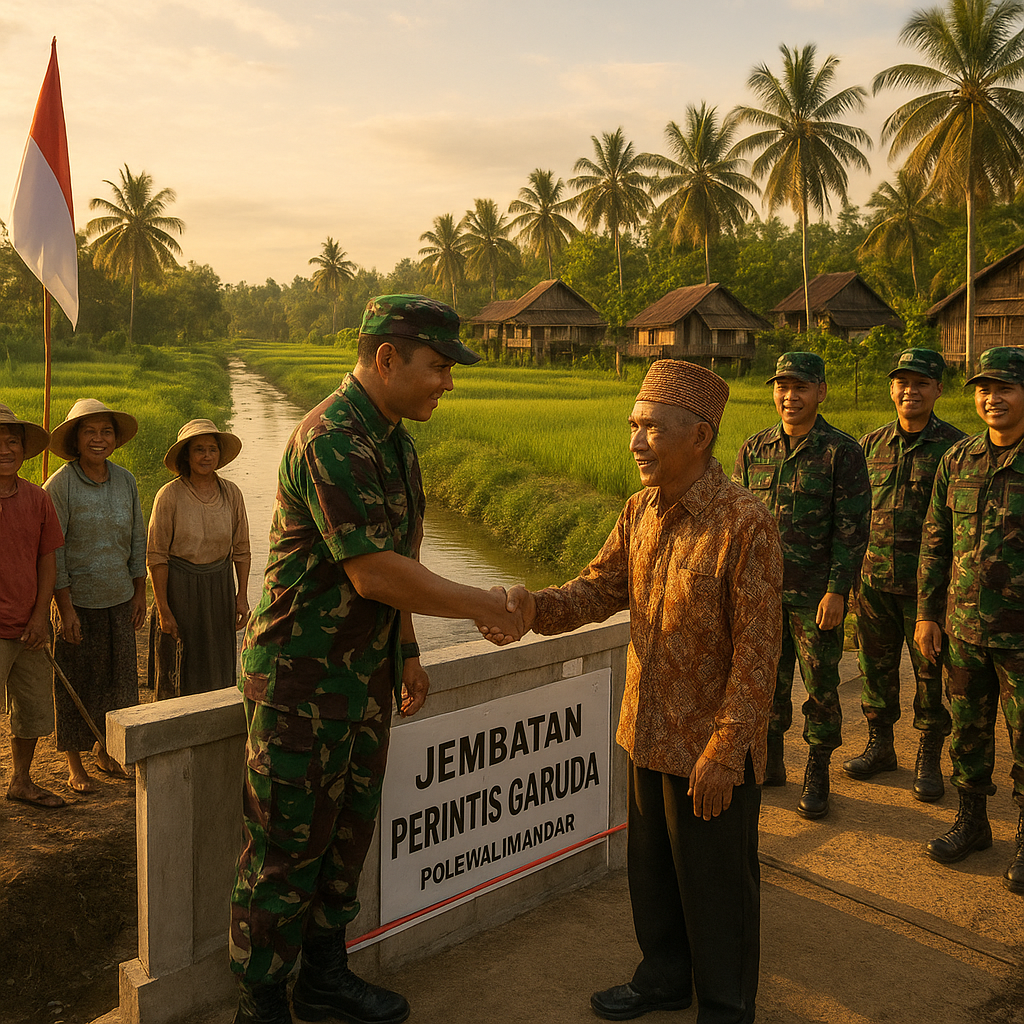TNI Bangun Jembatan Perintis Garuda, Hubungkan Kampung Tua Kunyi dan Sentra Pertanian Warga