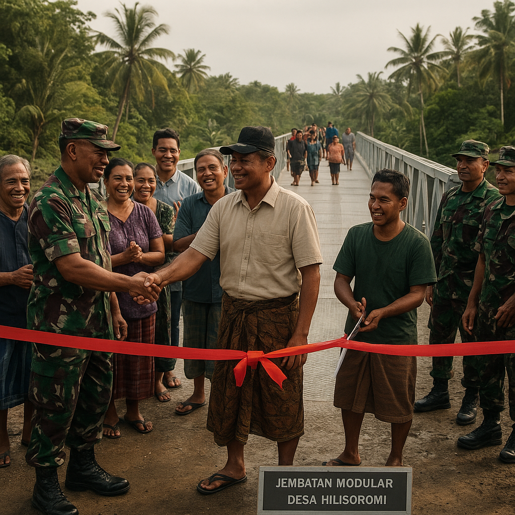 Rasa Syukur di Desa Hilisoromi setelah Jembatan Modular Rampung