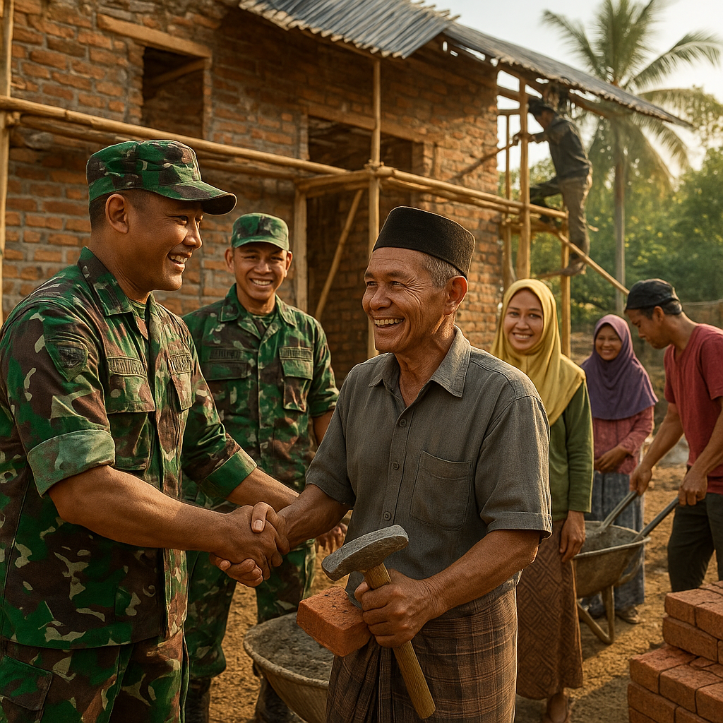 Menembus Tanah, Mengukir Harapan: TNI dan Warga Bahu-membahu Bangun Rumah Warga