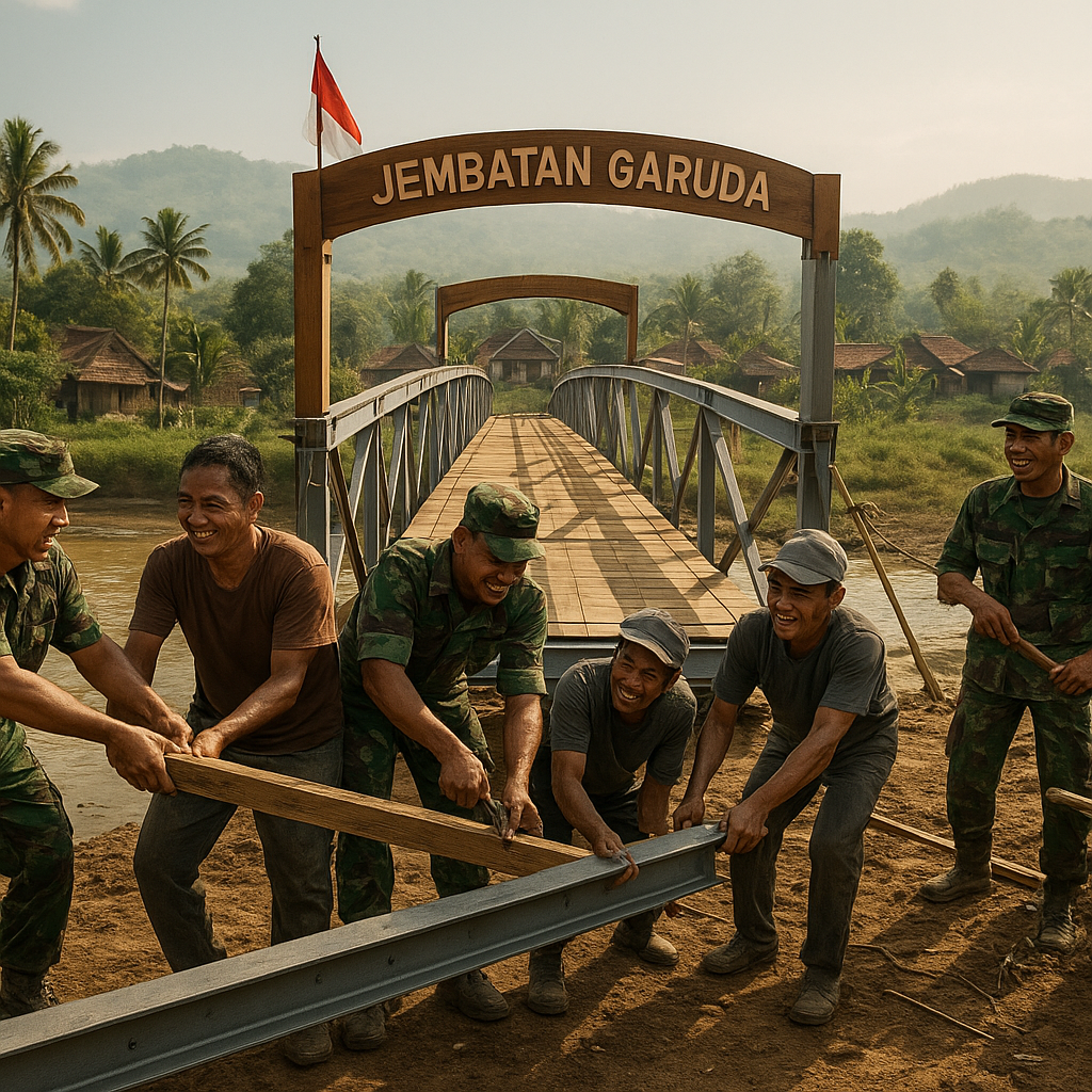 Jembatan Garuda Membelah Sungai, TNI Banyuwangi Taklukkan Hari Ke-Empat Demi Satu Dusun Terisolir