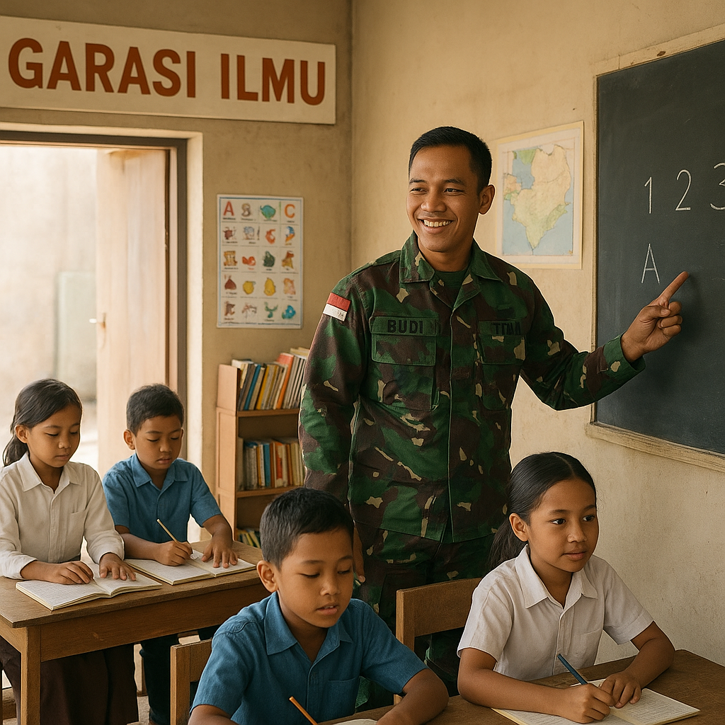Dari Garasi Menjadi Pusat Belajar: Inisiatif Prajurit Bantu Anak-anak Belajar di Perbatasan