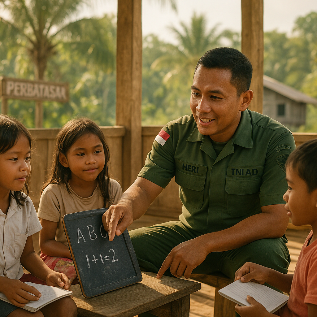 Kopda Heri, Prajurit TNI yang Jadi Guru Sukarela bagi Anak-Anak Perbatasan Kalimantan