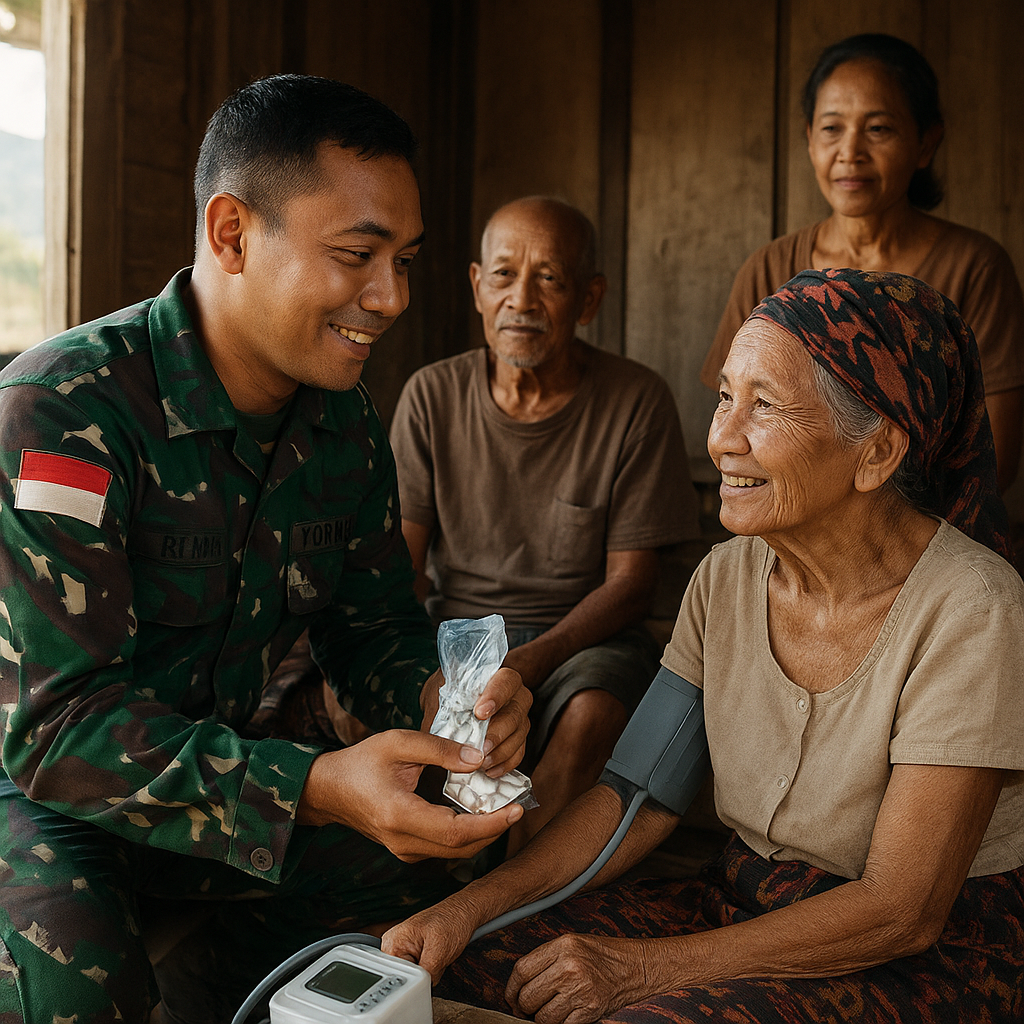 Babinsa Koramil di NTT Rutin Antar Obat dan Periksa Kesehatan Warga Lansia