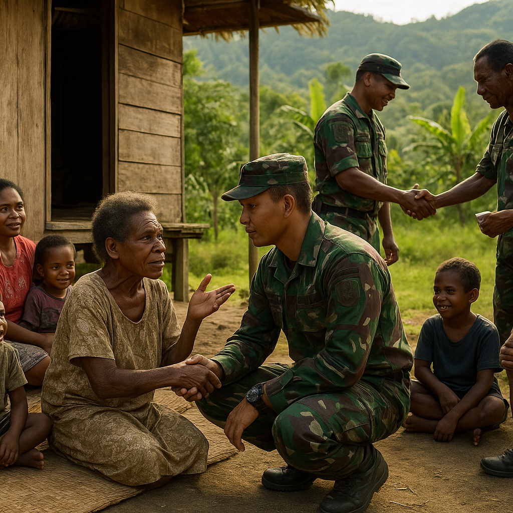 TNI Perkuat Kedekatan dengan Warga Papua, Yonif 757/GV Gelar Komsos Humanis di Kampung Agapa