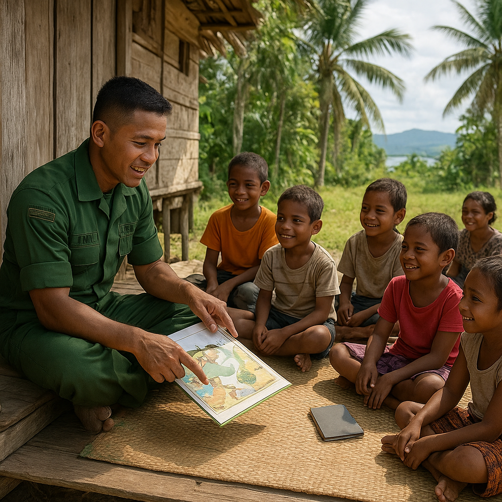 Prajurit TNI Jadi Guru Dadakan, Mengajar Anak-Anak di Pelosok Halmahera